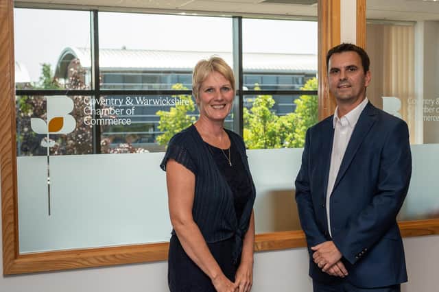 Louise Bennett (Chamber) with Steve Harcourt (Prime Accountants Group). Photo supplied