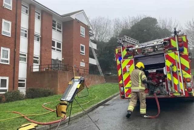 Firefighters arrived at the scene in Brownsover within minutes of the 999 call. Photo by Warwickshire Fire and Rescue Service.