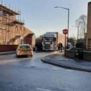 Police are at the scene in Lower Avenue where there has been a collision involving a lorry. Photo by Roger Grenville.