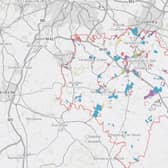 Screen shot of the interactive call for sites map for the South Warwickshire Local Plan.