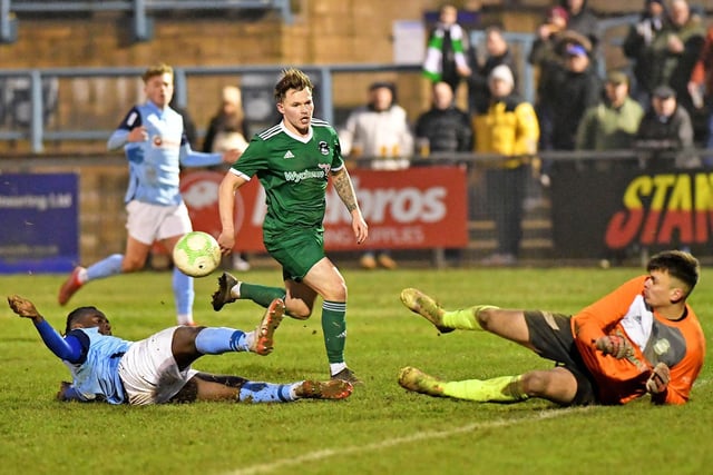 Edwin Ahenkorah nearly made it six goals for Rugby Town
