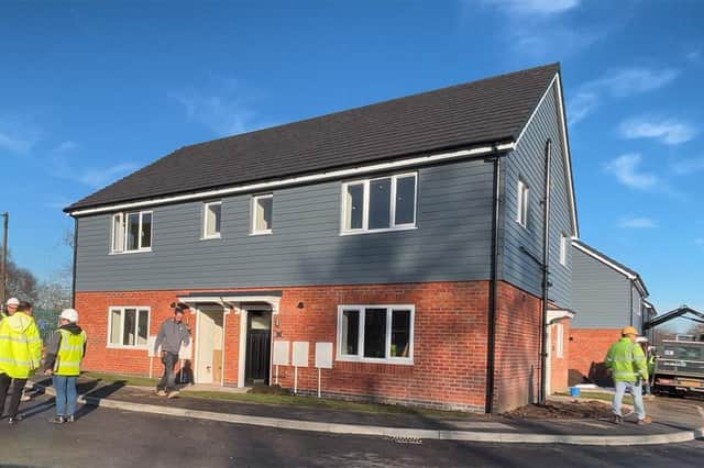 The new site at Raveloe Drive, consists of four, 1-bedroom apartments and four, 3-bedroom family homes all of which have been built using a modular build construction method.