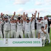 Warwickshire celebrate in 2021 after winning the Championship for the eighth time