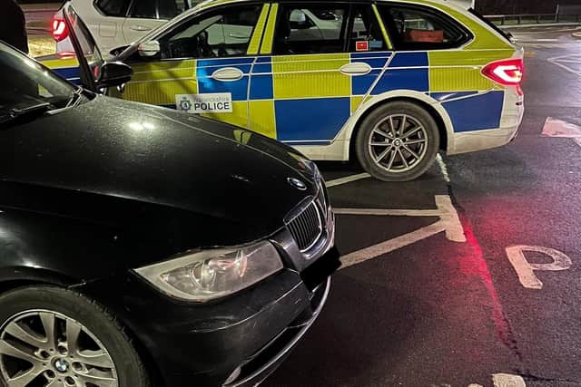 In Leamington, police stopped a BMW 320D which was reported stolen by means of fraud. The driver was also disqualified from driving and had no insurance.
