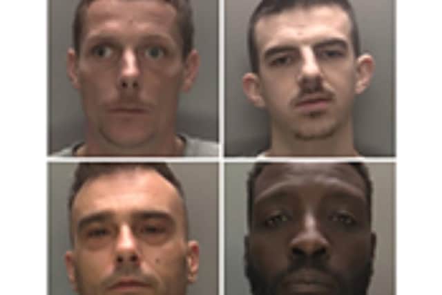 Clockwise from top left - Wayne Ayres, Joshua Davies, Simon Patterson and Nathan Deagia