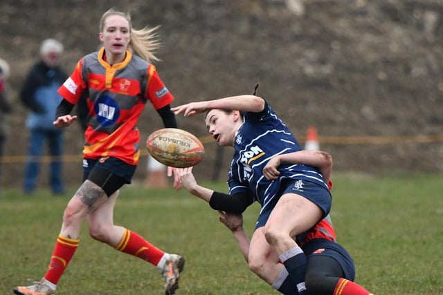 Boston Rugby Club Ladies versus Peterborough. Photo: Wayne Lagden