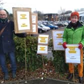 Campaigners took their message to Tesco's supermarket in Emscote Road in Warwick.