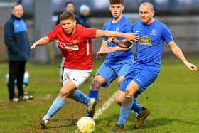 David Kolodynski in Rugby Town's league game last week with Cogenhoe, as they maintain their promotion efforts in the build-up to the FA Vase game on February 12 PICTURE BY MARTIN PULLEY