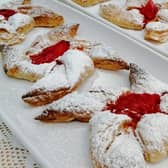 Rhubarb and custard pinwheels