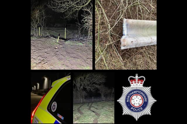 Police have posted images on social media showing the lengths that countryside criminals will go to in an effort to steal high-value vehicles and equipment.