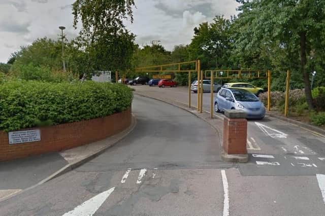 The entrance to the car park in Abbey Street.