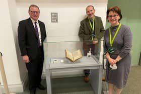 MP Marcus Jones with the historic book