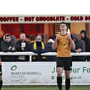 Jack Edwards celebrates his goal against Blyth Spartans