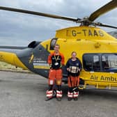Dr Jake Turner, NUH Blood Bank Biomedical Scientist Mrs Chloe Wilkes, Captain John McCallion. Photo supplied