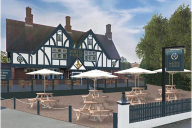 Plans for the refurbished White Horse, to be completed in June. Graphic supplied