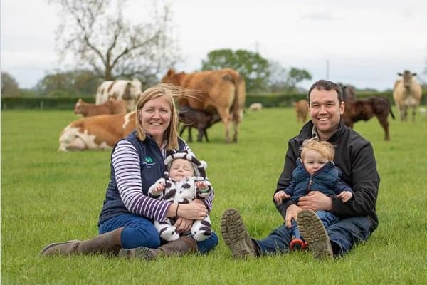Mille with her family.