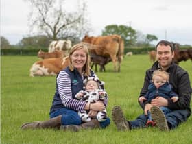 Mille with her family.