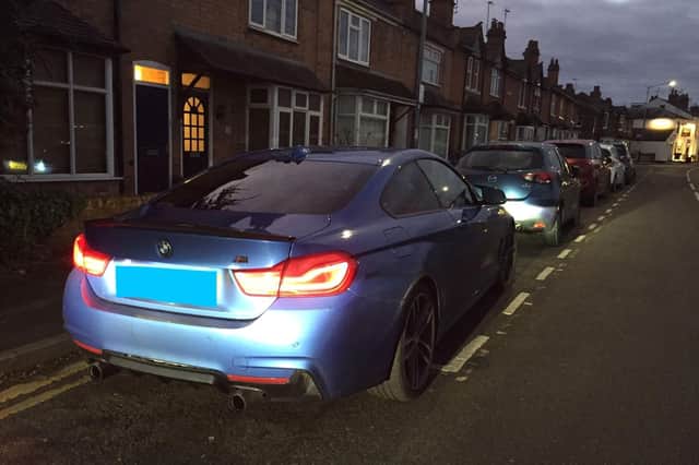 This driver had his BMW seized by police in Warwick after officers caught him cutting up another driver. Photo by OPU Warwickshire.