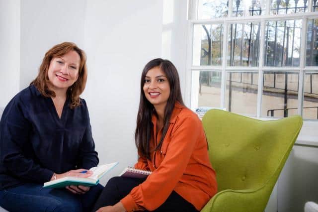 Career-Mums co-founders Sally Dhillon and Nishi Mehta.