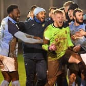Ash Bodycote was Rugby Town's penalty shoot-out hero against Stourport Swifts in the third round   PICTURE BY MARTIN PULLEY