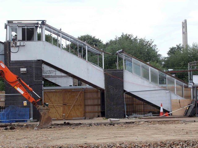 Work to demolish the old station in 2013