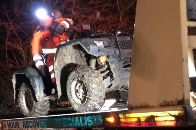 Lutterworth-based police seized this stolen quad bike last night (Thursday) – the third stolen vehicle they’ve recovered in three weeks.