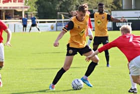 Dan Turner had the final touch for Leamington's goal against Kettering Town at the weekend (FILE PICTURE BY SALLY ELLIS)