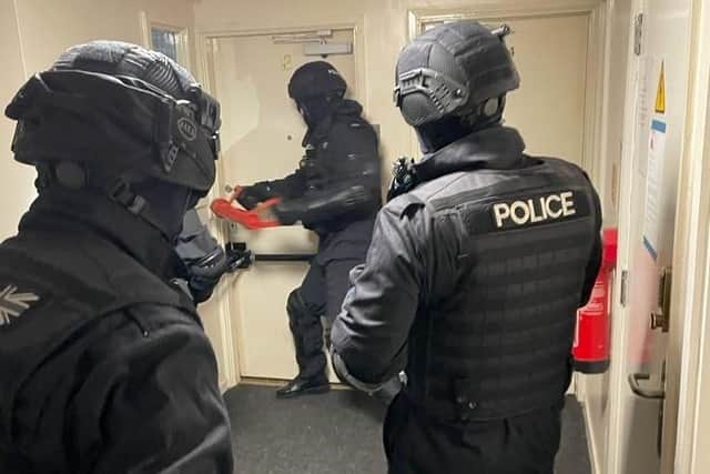 A 54-year-old man from Leamington was arrested on suspicion of human trafficking and a 19-year-old man from Coventry was arrested on suspicion of human trafficking, offer to supply Class A and B drugs and possession with intent to supply Class B drugs.