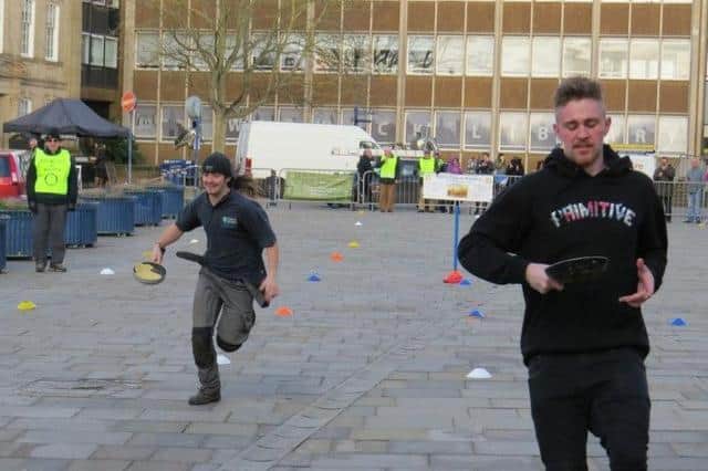 Photo from a previous pancake day race in Warwick. Photo by Warwick Rotary Club