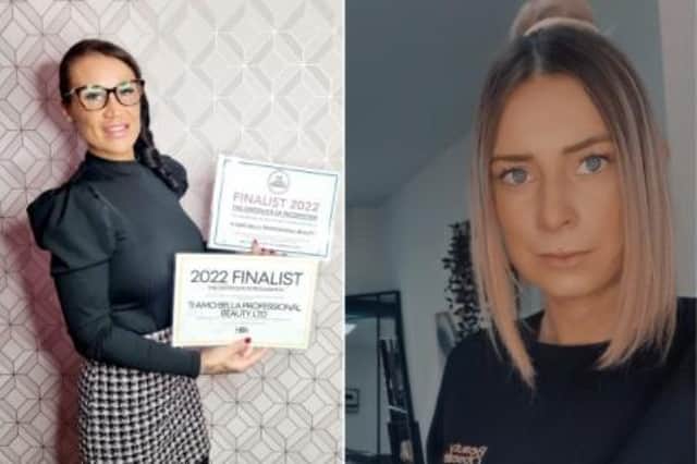 Katy Mckeown (left), owner of Ti Amo Bella Professional Beauty in Leamington, and Danielle Doyle (right), who owns Beauty Obsession in Warwick, are both in the running for Lash Stylist of the year 2022.