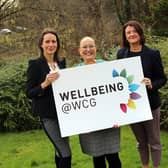 Jo Hodgson, Tori White and Kirsty Dimopoulos, of WCG which has launched 'wellbeing @ WCG' for its 1,400 employees. Photo supplied