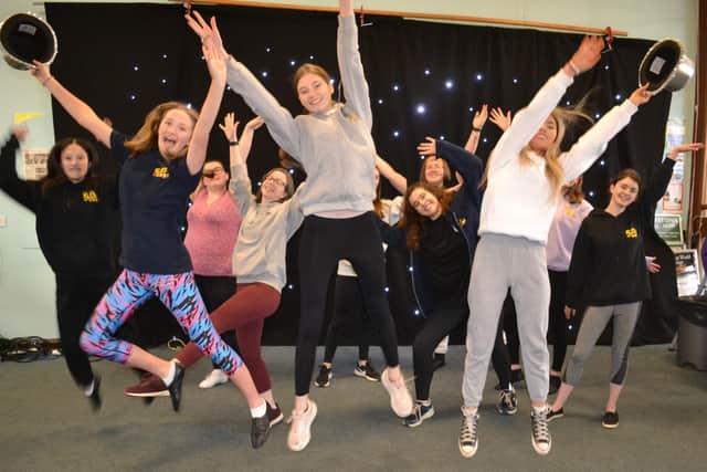 Dance Team girls going through their paces at rehearsals.