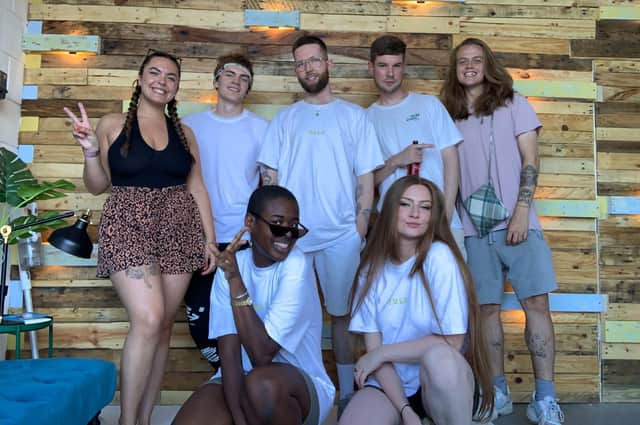 The TULU team with some artists (from right to left (top row): Hannah Mac, Stanley Beats, Espielle, Flowlosopha, Guy Thoughts. (bottom row) Vince & Gee.