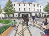An image of how the new station forecourt will look ahead of the Birmingham 2022 Commonwealth Games Lawn Bowls and Para Bowls competitions.