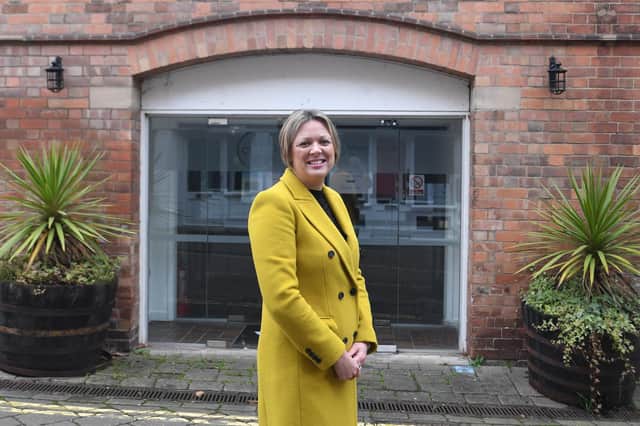 Sarah Windrum, chair of CWLEP, outside Holly Walk House in Leamington.