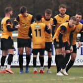 Dan Turner celebrates scoring for Leamington against Chorley  PICTURE BY SALLY ELLIS