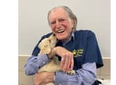 David Bradley with guide dog puppy. Photo supplied