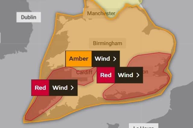 The spread of the storm across the country. Photo: Met Office.