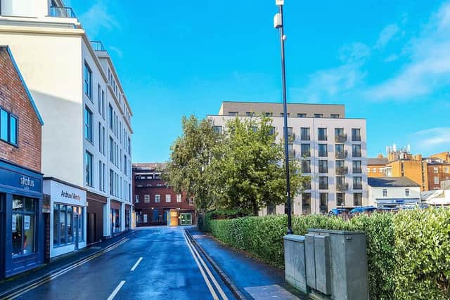 Illustrative CGI view of the prosed development in Guy Street from Oxford Row.