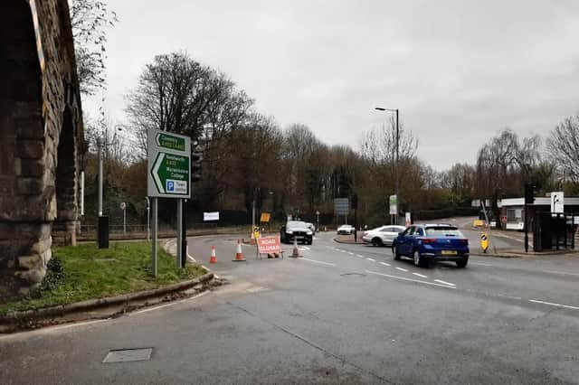 The roadworks at Princes Drive in Leamington.