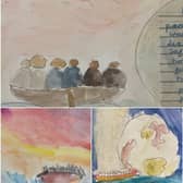 Some of the refugee theme pieces of art created by Year 4 at Kineton Primary School. Photos supplied