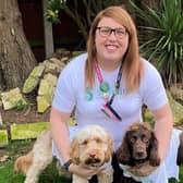 Alex Pearson, will be walking 15 miles with her dogs Archie and Chester in aid of Safeline. Photo supplied