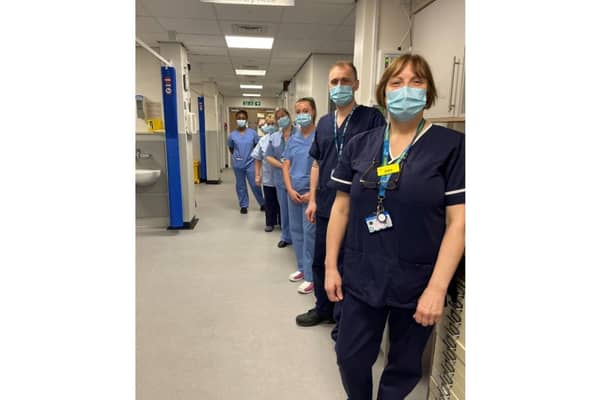Julie Keightley, endoscopy lead practitioner, with her endoscopy colleagues in the new the revamped unit. Photo supplied