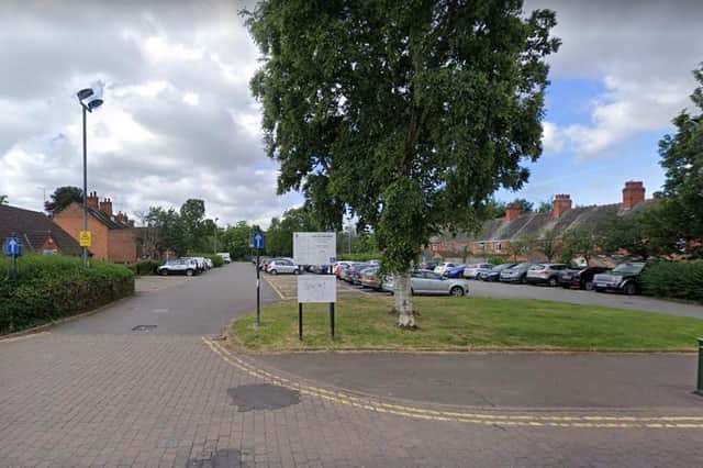 The car park in Atherstone, former cattle market, Station Street.