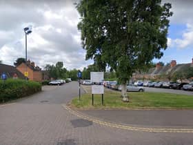 The car park in Atherstone, former cattle market, Station Street.
