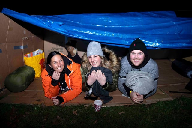 Participants slept outside overnight on Saturday, February 26 at Delpare Abbey to raise awareness of homelessness and funds for Hope Centre, Northampton. Photo: Kirsty Edmonds.