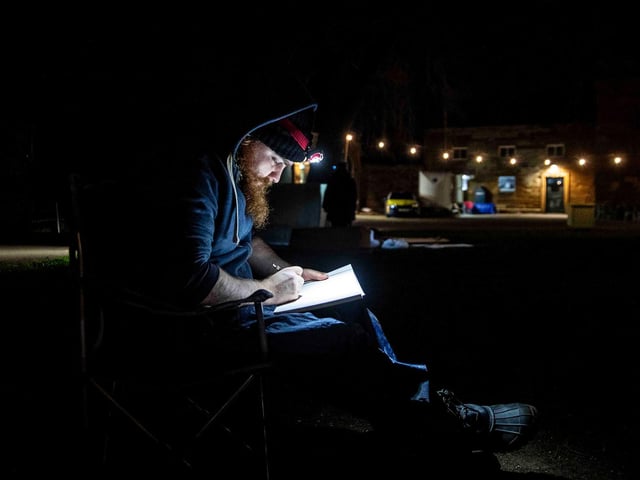 Participants slept outside overnight on Saturday, February 26 at Delpare Abbey to raise awareness of homelessness and funds for Hope Centre, Northampton. Photo: Kirsty Edmonds.