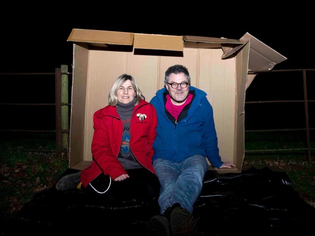 Participants slept outside overnight on Saturday, February 26 at Delpare Abbey to raise awareness of homelessness and funds for Hope Centre, Northampton. Photo: Kirsty Edmonds.