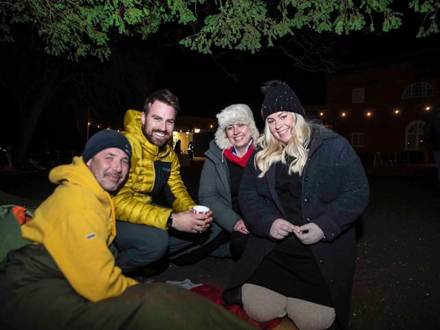 Participants slept outside overnight on Saturday, February 26 at Delpare Abbey to raise awareness of homelessness and funds for Hope Centre, Northampton. Photo: Kirsty Edmonds.