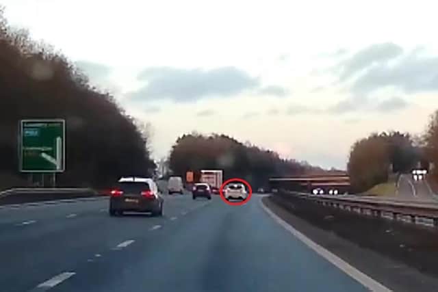A reckless driver who undertook vehicles at 100 mph and cut up a HGV, looks set to escape prosecution as camera didn’t capture the vehicle registration number. Photo © SWD Media.